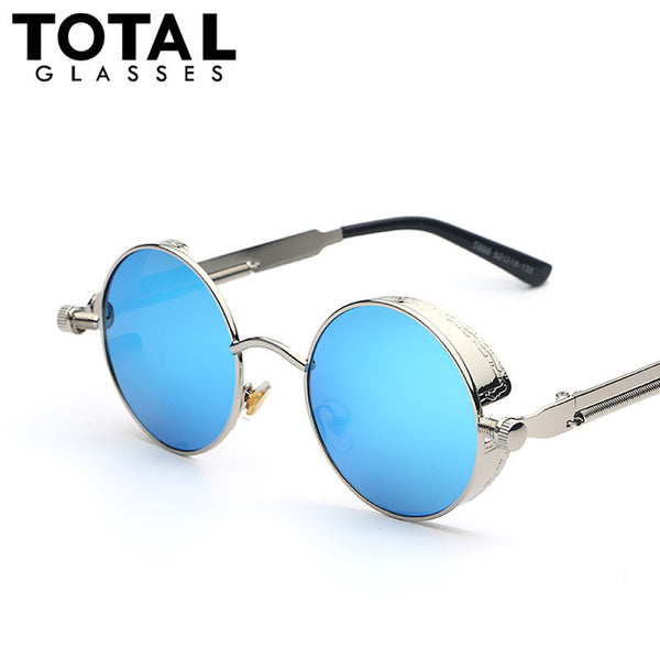 Coating Mirrored Sunglasses Round Circle